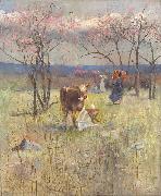 Charles conder An Early Taste for Literature, oil painting on canvas